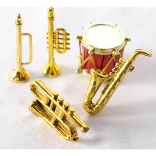 1PC Creative New Guitar Violin Trumpet Drum Doll Musical Instrument for Dolls Music House Decoration Accessories