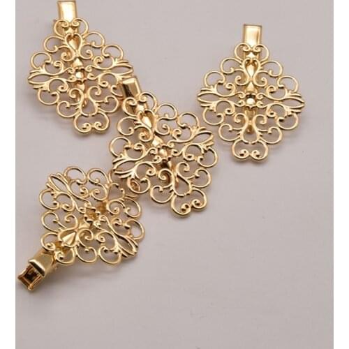 10 Pcs/Lot 44mm*31mm Cloud Shape Duckbill Hairpin 18K Brass Gold Plated Hair Accessories Component Wholesale Jewelry JA0340