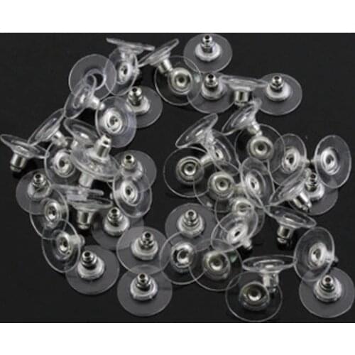 100pcs/pack Alloy rubber Earring Backs Bullet Stoppers Earnuts Ear Plugs Findings Jewelry Accessories