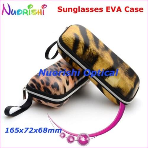 20pcs Fashion Tiger Leopard Painting Eyeglass Sunglass Glasses Sunglasses Zipper 2 Colors EVA Hard Case Box ML039 Free Shipping