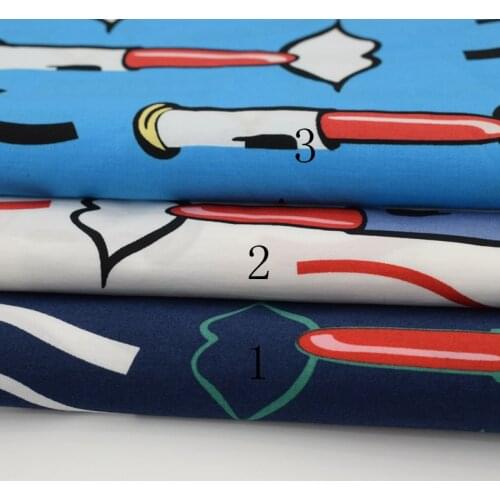 2018 new the waves lipstick reactive dyeing pure cotton fabric for summer dress telas por metros tissu au metre vestidos tecido