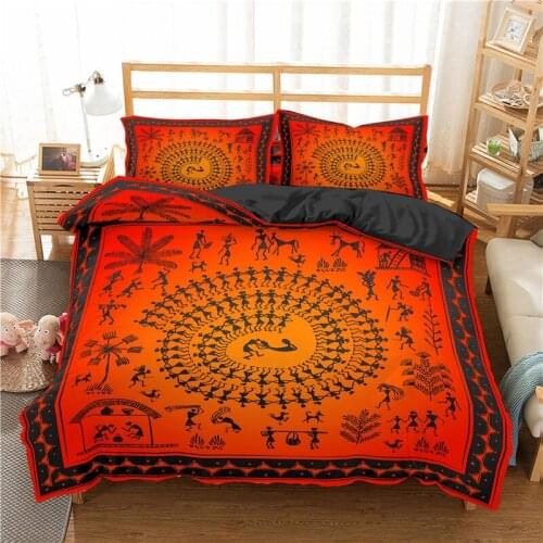 3D Traditional Dance Reactive Printed Duvet Cover Pillowcase Indian Folklore Bedding Set Home Textiles Queen King Quilt Cover