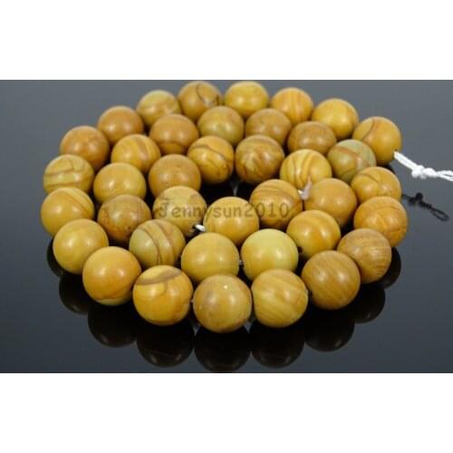Natural Wood Grain Gems Stones 8mm Round Spacer Loose Beads 15'' Strand for Jewelry Making Crafts 5 Strands/Pack