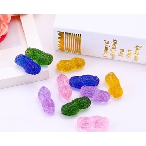 5pcs/lot Crystal Peanut Ornaments Home Decoration Crafts Wedding Mascot Figurines Fengshui Miniature Creative Gifts Souvenirs