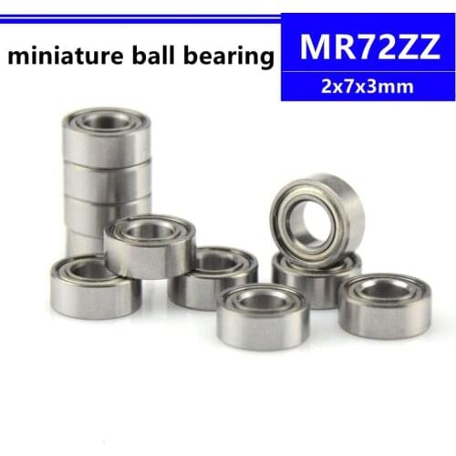 50/100/500pcs MR72ZZ 2*7*3 mm miniature deep groove ball bearing MR72-2Z 2x7x3 mm MR72 MR72Z model bearing