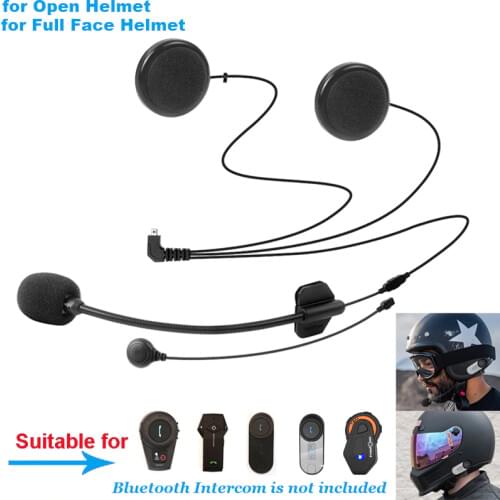 Freedconn Motorcycle Intercom Accessories Soft & Hard Earphone Mic for TCOM-SC/VB FDC-01VB COLO T-MAX T-REX Full Face Helmet
