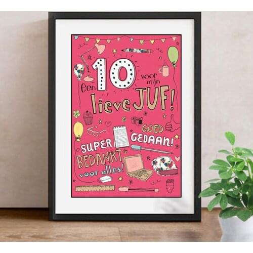 Diamond Painting Cartoon Diamond Embroidery Lieve Juf Cartoon Full Round Drill Mosaic Teacher s Day Gift