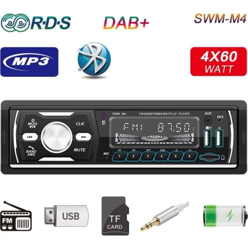 10Pcs/Lot M4 1 Din Car Radio Bluetooth Stereo Car MP3 Player USB AUX FM AM RDS DAB Radio Receiver TF Card In Dash Head Unit