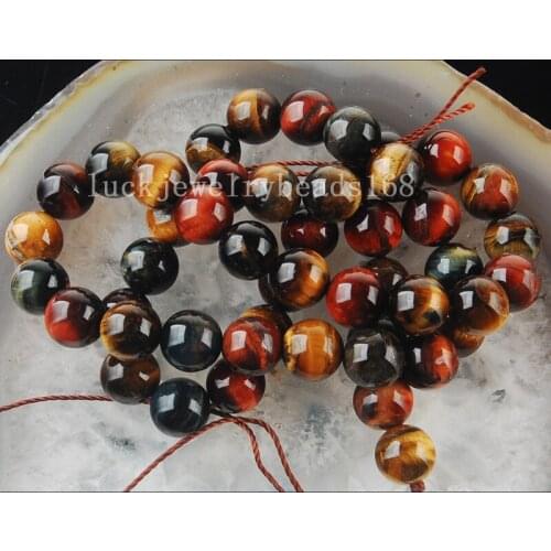 Free shipping 8mm A++ Beautiful Multicolor Tigers Eye Ball Loose Beads 15.5" FG6414