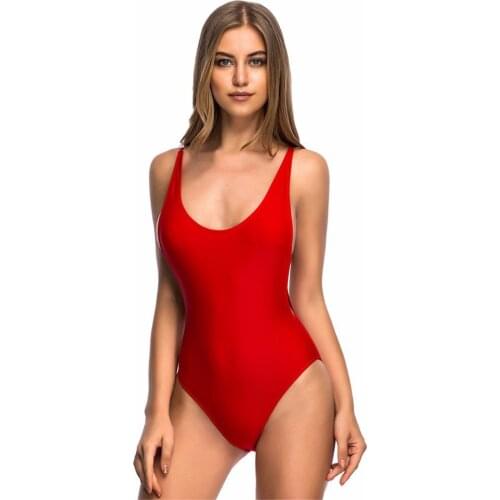 Bikini 2020 Sexy Solid color Vest type Twine adjustable Backless Beach swimwear women one piece swimsuit women biquini bikinis