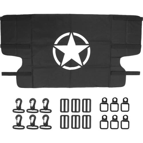 Board Cover Interior Rear Trunk Shade Oxford Storage Mat Star Pattern with Buckle Clips Fits for Jeep Wrangler JK