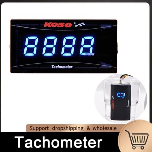 KOSO Mini RPM Meter Digital Tachometer LCD Display Water Temperature Gauge For BMW YAMAHA KAWASAKI Racing Motorcycle Engine