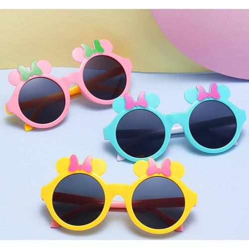 2021 Children Star Cartoon Round Sunglasses Baby Girl Boy Goggles Outdoor Kids Summer Beach Eyewear Cute Bear Shape Frame Shades