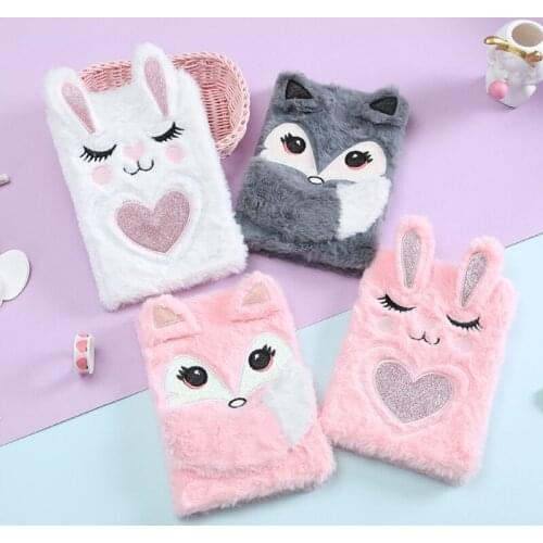 H05B 1 Pcs Colorful Animal Plush Notebooks Portable Travel Diary Planner Stationery
