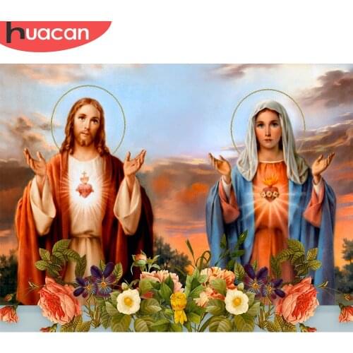Huacan Diamond Mosaic "Religion" Cross Stitch Jesus Home Decoration Diamond Embroidery Handicraft