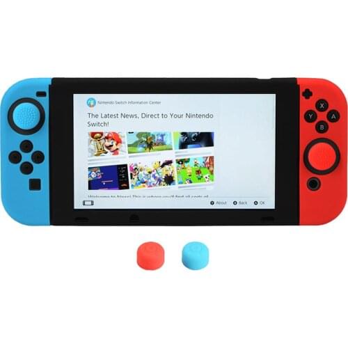 Ipega Back Hard Case Protector for Nintendo Switch Free shipping Soft Silicone Case Cover with Thumb Grips Caps Set Accessories