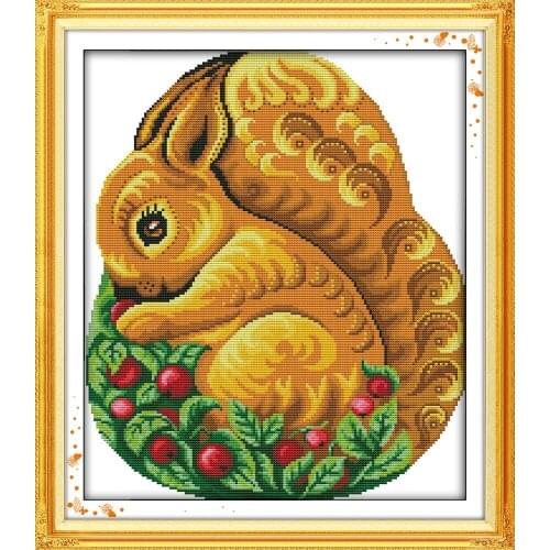 Joy Sunday A Little Squirrel Painting Chinese Cross Stitch Kits Embroidery Needlework Set Fabric Sewing Decoration Cross Stitch