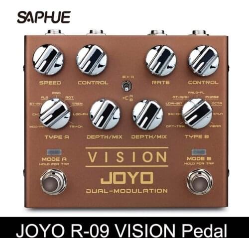 JOYO R-09 VISION Multi-Effects Pedal Dual Channel Modulation for Electric Guitar Each Channel with 9 Effects Support Stereo