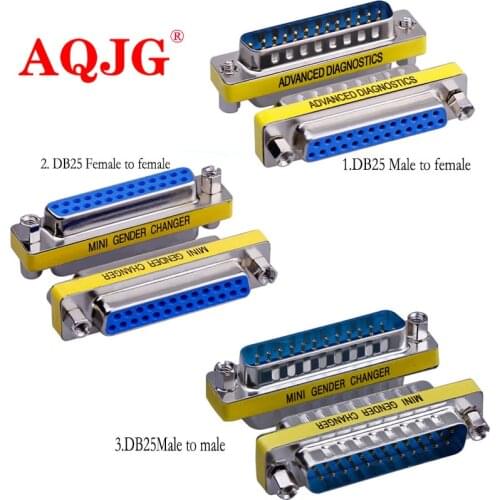 1pcs D-SUB DB25 Serial Cable Extended Adapter 25 Pin DB25 Male to Male M/M DB25 Female to Female F/F minitype Changer Connector