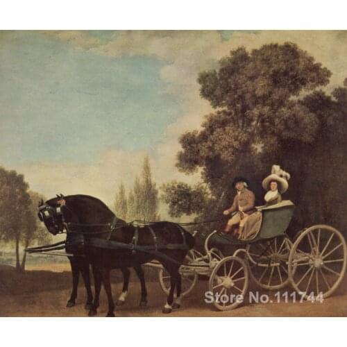 Horse paintings of George Stubbs Lord And Lady In A Phaeton Hand painted canvas art High quality
