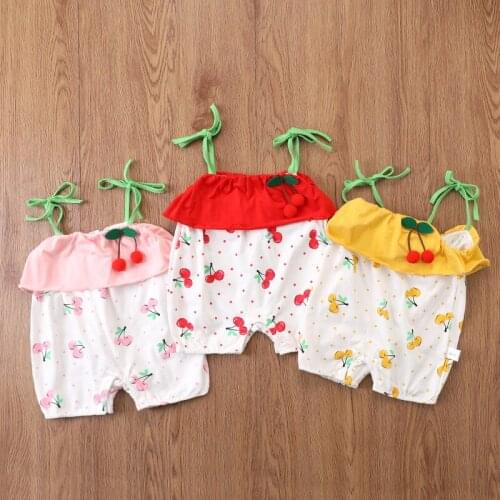 Summer Thin Section Infant Onesie Infants Cute Girls Camisole Baby Girls’ One-pieces Newborns Triangle Romper