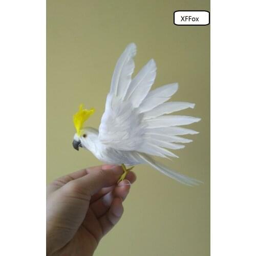 Small cute real life white parrot model foam&feather simulation wings cockatoo bird gift about 20x28cm xf0254