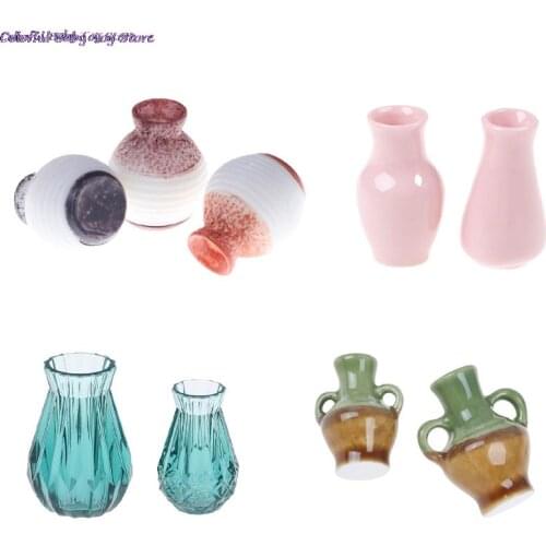 Dollhouse Mini Ceramic Porcelain Vase Accessories Dollhouse miniatures 1:12 Accessories Decorative Miniature