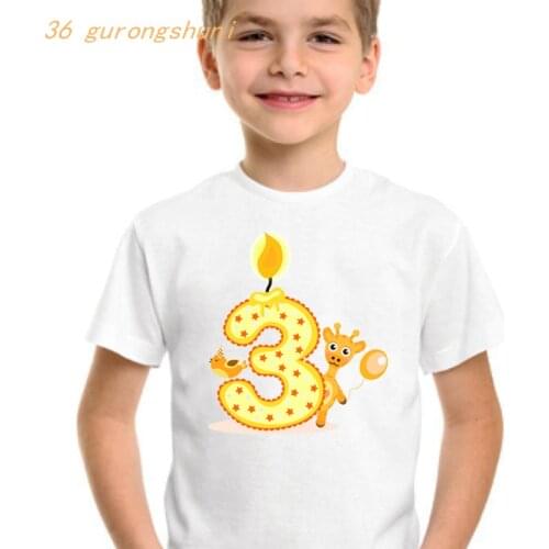 Fashion kids t shirt for boys kid number 3 years old girls clothes tshirt girl happy birthday graphic tee cute kawaii t-shirt