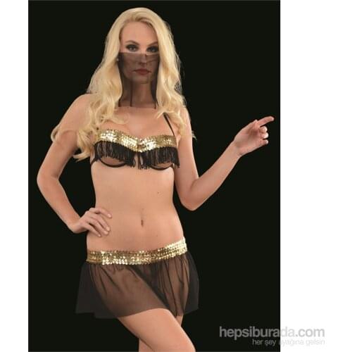 La Blinque Fancy Black-Gold Oriental Belly Dancer Costume Stage And Dance Clothes Sexy Clothes Dance Giyseleri Accessories