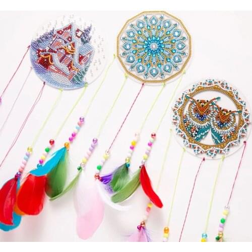 DIY Diamond Painting Dream Catcher Wind Chimes Kit For Door Home Wall Decoration Special Shaped Drill Diamond Embroidery Kit