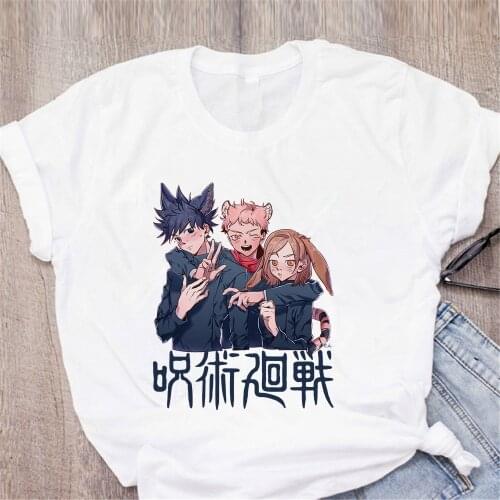 New Arrival Anime Cartoon Tshirt Women Jujutsu Kaisen Short Sleeve Fashion Tee Tops Female Clothes Dropship