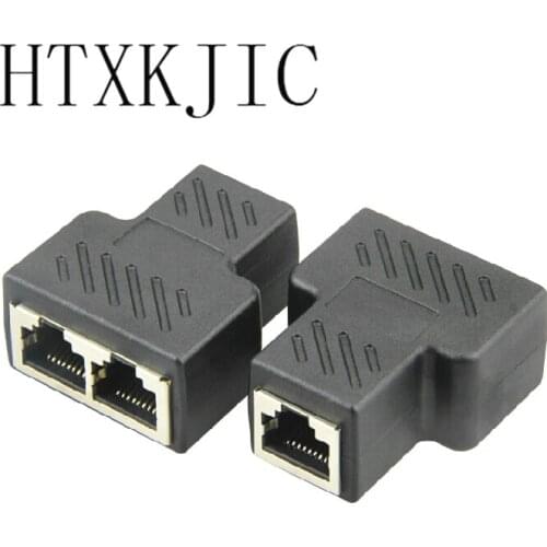 New High LAN Ethernet Splitter Adapter RJ45 Splitter Connector Socket CAT5 CAT6 8P8C Network modular plug PC,laptop
