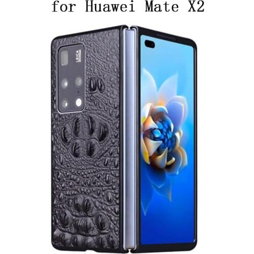 Original Crocodile Case Cover for Huawei Mate X2 Luxury Genuine Leather Phone Shell Bag for Huawei Mate X2 Back Slim funda skin