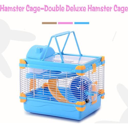 Pet cage transparent skylight double dream castle luxury hamster cage