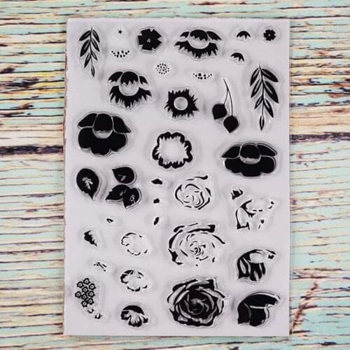 Rose flowers Transparent clear stamp for DIY Scrapbooking/Card Making/Kids Christmas Fun Decoration Supplies