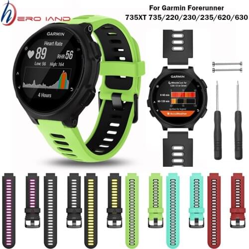 For Garmin Forerunner 735 WatchBand Silicone Strap Bracelet For Garmin Forerunner 220/230/620/630/735XT GPS Correa Accessories