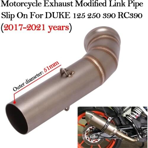 Slip-On For Duke 125 250 390 RC390 2017 18 19 20 2021 Years Motorcycle Exhaust Modified Bike Escape Connecting Middle Link Pipe