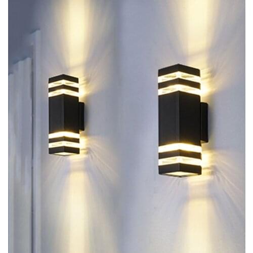 E27 24W Waterproof LED Wall Light Dual-Head Outdoor Porch Lights Aluminum Up Down Wall Lamp for Garden Yard Corridor Balcony