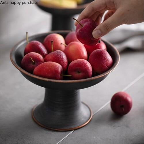 Tall Feet Refreshment Tray Round Metal Plate Fruit Tray Dessert Plate Cake Pan Decorative Plates Snack Tray Food Dish Salad Bowl
