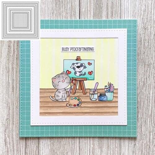 Intricate Square Frame Pattern Metal Cutting Dies Stencil For Craft Paper Cards DIY Scrapbooking Making Template 2020 Hot Sale