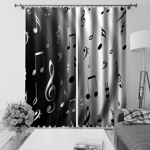 Custom music curtains 3D Window Curtain For Living Room office Bedroom 3d stereoscopic curtain