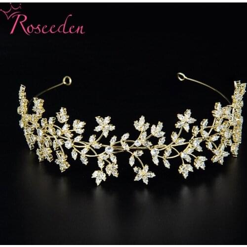 Sweet Full Zircon Wedding Tiara CZ Party Prom Crown Women Pageant Headpieces RE4126