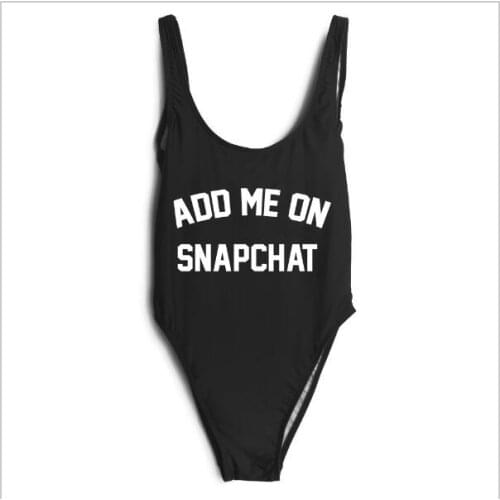ADD ME ON SNAPCHAT Women Sexy Bodysuit Jumpsuit Rompers Girls Beachwear Swimwear One Pieces suits bathing suit summer monokini
