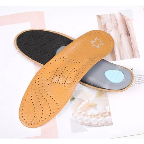 1 Pair Men Women Faux Leather Arch Support Orthotic Insoles Pad for Flat Feet Arch Support Orthotic Insoles Pad for Flat Feet