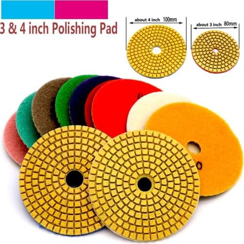 1pcs 3" 4" Wet/Dry Diamond Polishing Pads Sanding Grinding Disc Marble Granite Polisher Flexible Stone Ceramic Tile Hand Tools