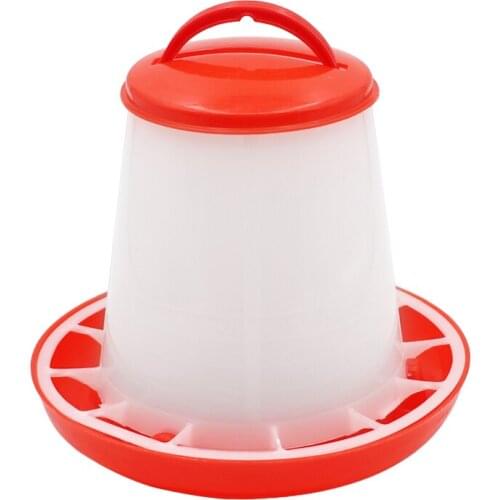 1.5kg Chicken Feeder Bucket Quail Pigeon Bird Automatic Feeder Tools Poultry Plastic Lid Handle Pail Feeding Water Dispenser