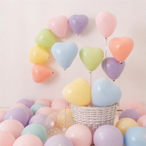 10pcs 10inch Heart-shaped Macaron Balloon Romantic Birthday Party Decoration Adult Baby Shower Wedding Anniversary Gift Decor