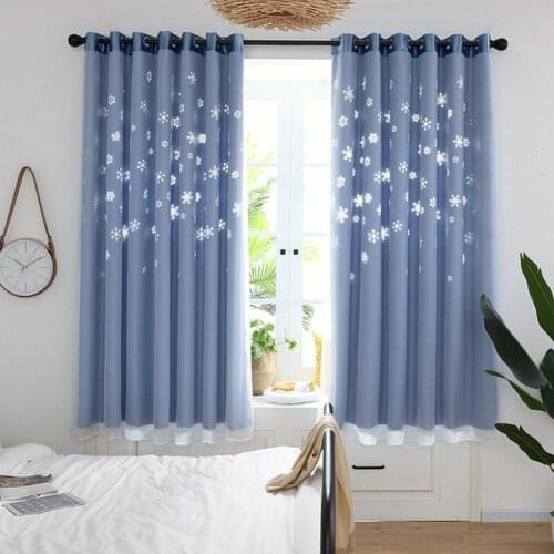 100*200 Hollow Snowflake Design Curtains for Living Room Bedroom Sheer Curtains Window Curtain Drape Home Decoration Curtains