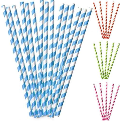100Pcs/Bag Drinking Straws Eco-friendly Degradable straw Sturdy Paper Colorful Disposable Straws for Juices