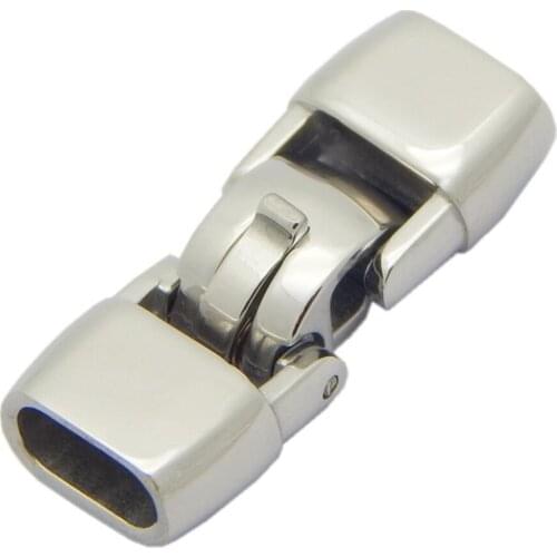 20pcs/lot hole: 6.9x3mm Stainless Steel Ropes Cord Crimp End Caps Buckle Silicone Bracelet Connectors Clasp Jewelry Findings diy